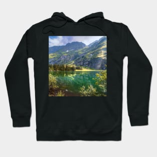 Mountain Print, Canadian Wall Art, Landscape Photography, Teal Decor, Mountain Lake Hoodie